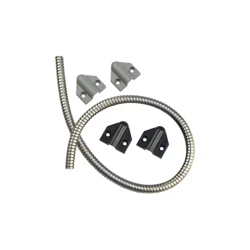 Securitron TSB-C Door Cord with Gray Caps, 18 In., Satin Stainless Steel