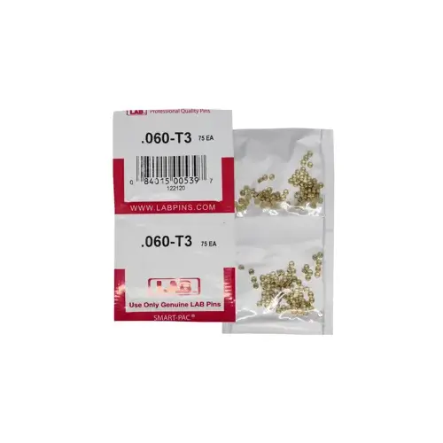 LAB SECURITY 060T .060 Top Pin, Color-Coded, Brass Alloy, .115 Diameter, Crown .003/.005 Universal, Smart Pack 150 Pins