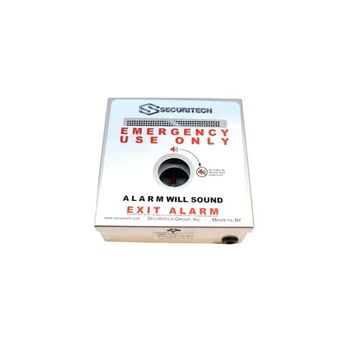 Securitech 49-A10 Exit Alarm for 4900 Series, Battery Operated (2 9 Volt Batteries), Wall Mounted, Key Switch Box, Momentary Key Switch Function( Key Used to Shunt Alarm), On/Off Key Switch Option, Mortise Cylinder for Alarm Control