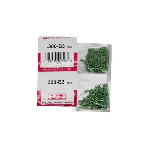 LAB SECURITY 300B .300 Bottom Pin, Color-Coded, Brass Alloy, .115 Diameter, Crown .003/.005 Universal, Smart Pack 150 Pins