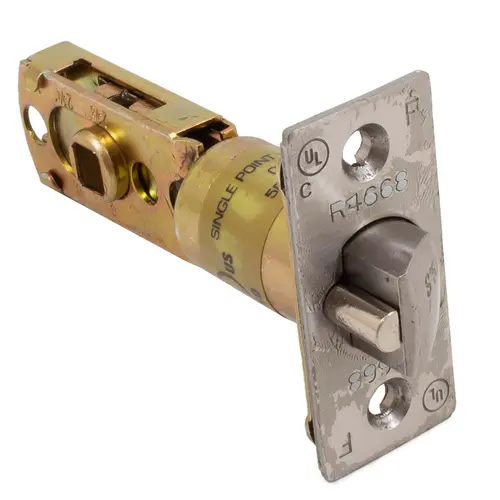 DORMA 8Q00162 619/626 1" x 2-1/4" Narrow Square Faceplate Adjustable Tubular Deadlatch for QTL series - Satin Nickel / Satin Chrome