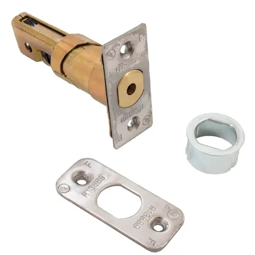DORMA 8Q00237 619/626 1" x 2-1/4" Narrow Square Corner Faceplate 2-3/4" UL Deadbolt Latch - Satin Nickel / Satin Chrome