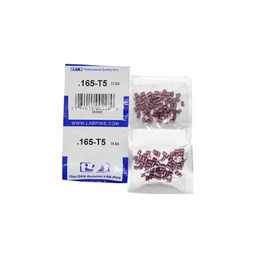 LAB SECURITY 5165T-SP .165 Top Pin, Color-Coded, Brass Alloy, .115 Diameter, Crown .005 Universal, Smart Pack 150 Pins