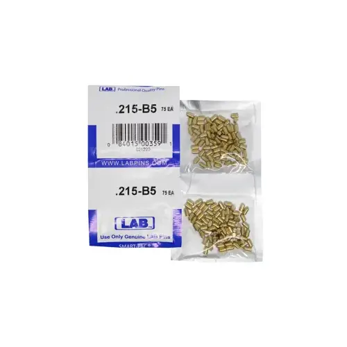 LAB SECURITY 5215B-SP .215 Bottom Pin, Color-Coded, Brass Alloy, .115 Diameter, Crown .005 Universal, Smart Pack 150 Pins