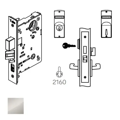 Yale Commercial 8861FL-629 Mortise Lever Body, 8861FL, Bright Polished Stainless Steel