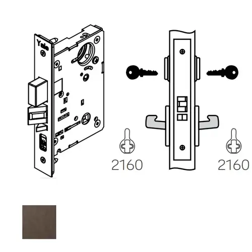 Yale Commercial 8830-2-613E Mortise Knob Body, 8830-2, Dark Oxidized Satin Bronze