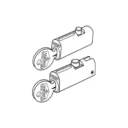 CompX National C5002LP KA #1X20 C5002LP KA #1X20 File Cabinet Lock, 2" Cylinder, Square Bolt, Keyed Alike Satin Chrome