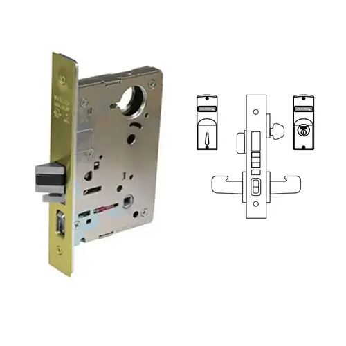 Sargent 8243-04 8200 Series 8243 Apartment Corridor Lockset Body Satin Brass