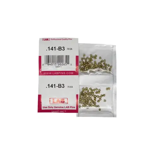 LAB SECURITY 141B .141 Bottom Pin, Color-Coded, Brass Alloy, .115 Diameter, Crown .003 Universal, Smart Pack 150 Pins