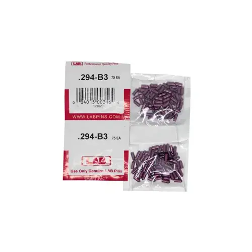 LAB SECURITY 294B .294 Bottom Pin, Color-Coded, Brass Alloy, .115 Diameter, Crown .003 Universal, Smart Pack 150 Pins