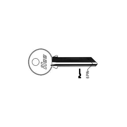 Kaba Ilco 998GST Yale Blank 6-Pin EN11GST Key Silver