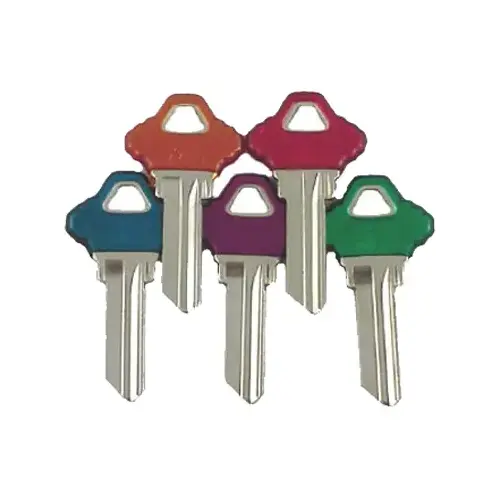 Kaba Ilco SC1-PC-ASSORTED-XCP5 Key Blanks For Schlage Lockset, Asst'd Colors, 5-Pk. - pack of 5