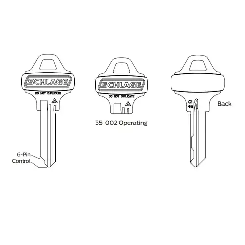 Schlage Commercial 35-002C124 Full Size Everest Standard Key Blank C124 Keyway