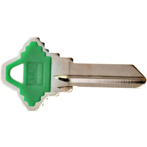 Hy-Ko 13005SC1PG Key Blank, Brass/Plastic, For: Schlage Cabinet, House Locks and Padlocks Green