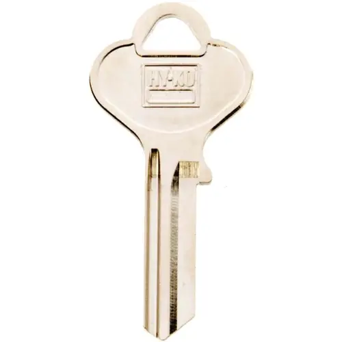 Hy-Ko 11010HR1 Key Blank, Brass, Nickel, For: Harloc Cabinet, House Locks and Padlocks