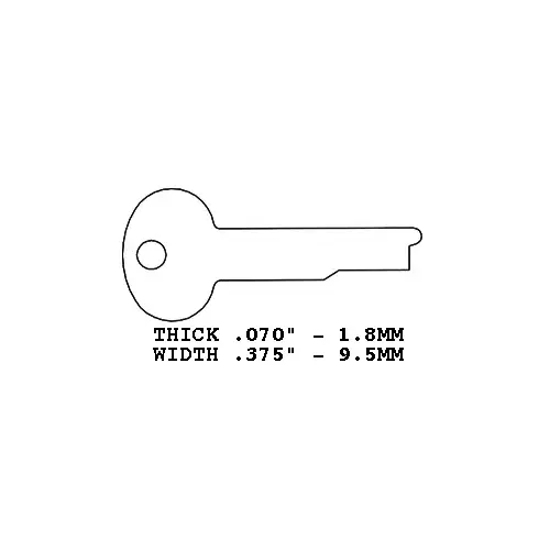 Kaba Ilco 1063B Sargent and Greenleaf 60 Blank Utility Key Silver