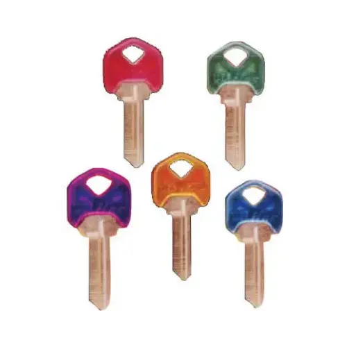 Kaba Ilco KW1-PC-ASSORTED-XCP5 Key Blank, Kwikset Cool Color, Plastic Head - pack of 5