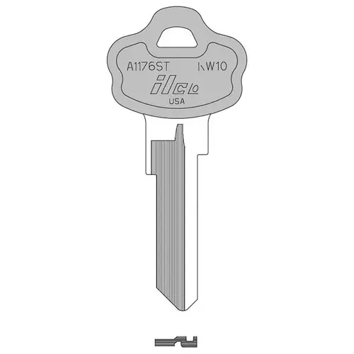 Kaba Ilco KW10-PC-AQUA-ILCO Key Blank
