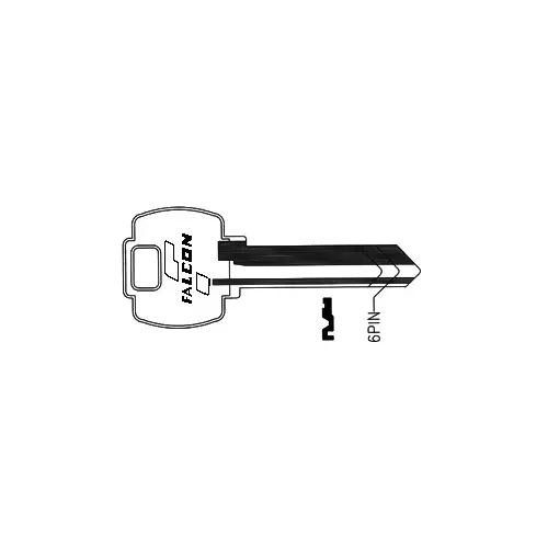 Falcon KB577H-XCP10 Standard Key Blank, 6-Pin, H Keyway - pack of 10