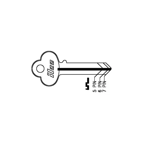 Kaba Ilco 1000AB-XCP10 Corbin Russwin X1-99-6 Blank Key Silver - pack of 10