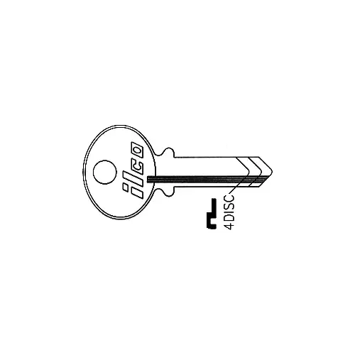 Kaba Ilco 1000H-XCP10 CCL 8632-CR Blank Utility Key Silver - pack of 10