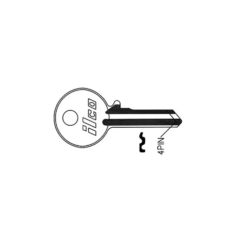 Kaba Ilco 997DB Yale 4-Pin Blank Key Silver