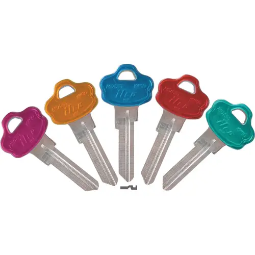 Kaba Ilco AK00004370 Kwikset Assorted Design Decorative House Key, KW10PC / KW10-PC ASST - pack of 5