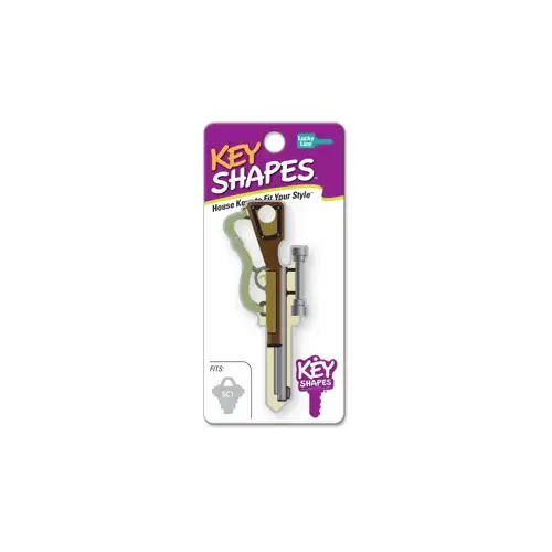 LUCKY LINE B118S Key Shapes Series Key Blank, Brass, Enamel, For: Schlage Locks