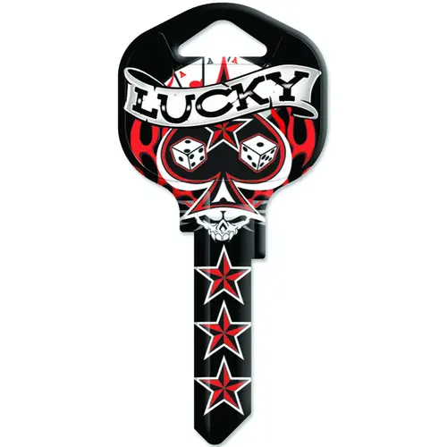 Hy-Ko 15005KW1-LUCK Key Blank, Painted, For: Kwikset KW1, Titan KW10 Keyways