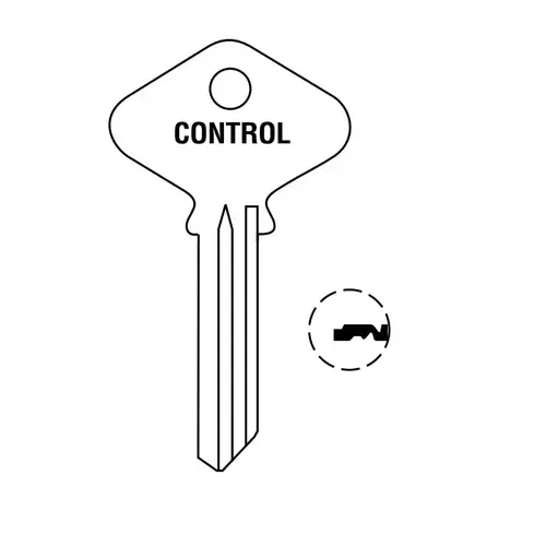 Yale Commercial FN117C GD Zero Bitted 6 Pin Control Key Blank with GD Keyway and #1 7th Cut for 1210 Core