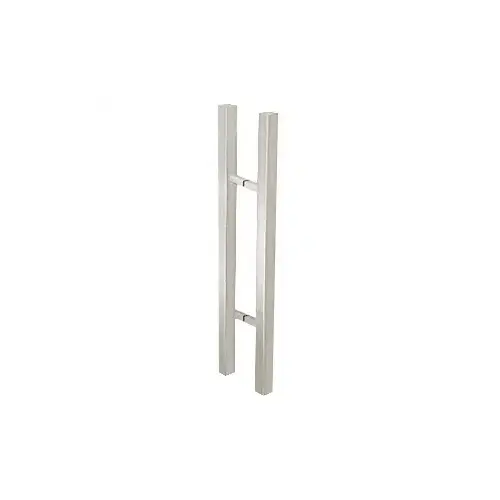 CRL 24SQSLPBS Brushed Stainless Glass Mounted Square Ladder Style Pull Handle with Square Mounting Posts - 24"