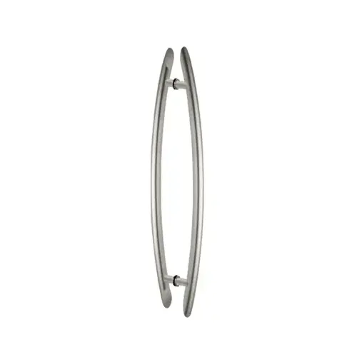 CRL CE24X24BS Brushed Stainless 24" Glass Mounted Crescent End-Mount Back-to-Back Pull Handle