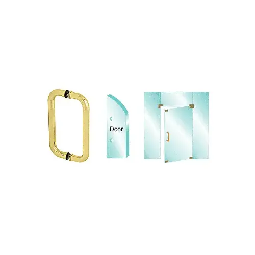 CRL CM10X10BR Brass 10" Back-to-Back Glass Mounted Standard Pull Handle