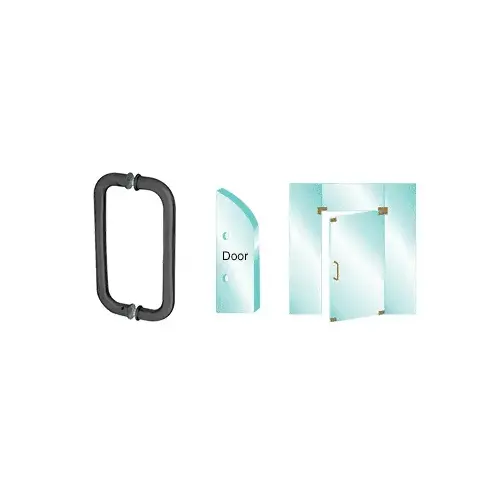 CRL CM10X10MBL Matte Black 10" Back-to-Back Glass Mounted Standard Pull Handle