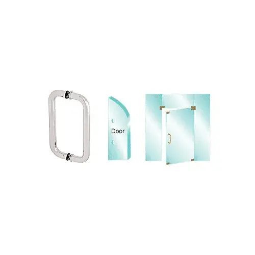 CRL CM10X10PS Polished Stainless 10" Back-to-Back Glass Mounted Standard Pull Handle
