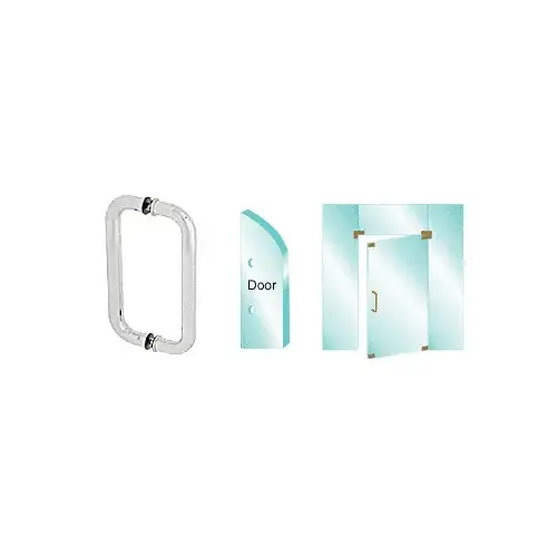 CRL CM10X10SA Satin Anodized 10" Back-to-Back Glass Mounted Standard Pull Handle