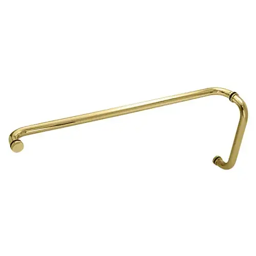 CRL CM12X28BR Brass 12" x 28" Back-to-Back Straight Combination Push and Pull Handle Set