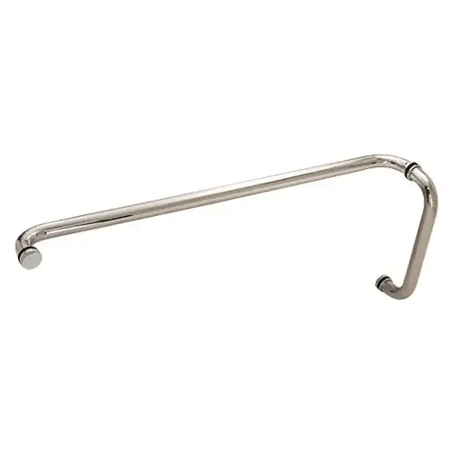 CRL CM12X28PS Polished Stainless 12" x 28" Back-to-Back Straight Combination Push and Pull Handle Set