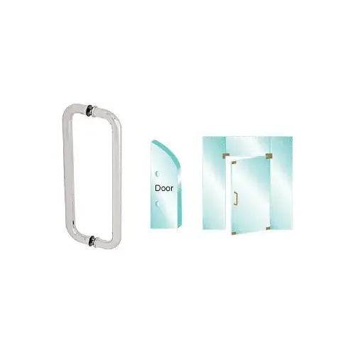 CRL CM18X18BS Brushed Stainless 18" Glass Mounted Back-to-Back Standard Pull Handle