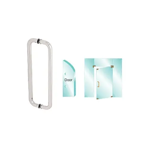CRL CM24X24PS Polished Stainless 24" Glass Mounted Back-to-Back Standard Pull Handle