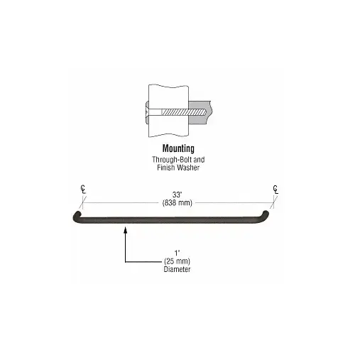 CRL M1653310B 1" Oil Rubbed Bronze Solid Pull Handle - 33"