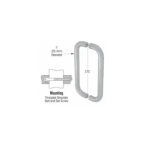 CRL M2165828 8" Clear Anodized Straight Back-to-Back Pull Handles