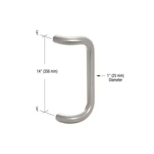 CRL PR0321114 Clear Anodized 14" Centerline to Centerline Astral Pull Handle