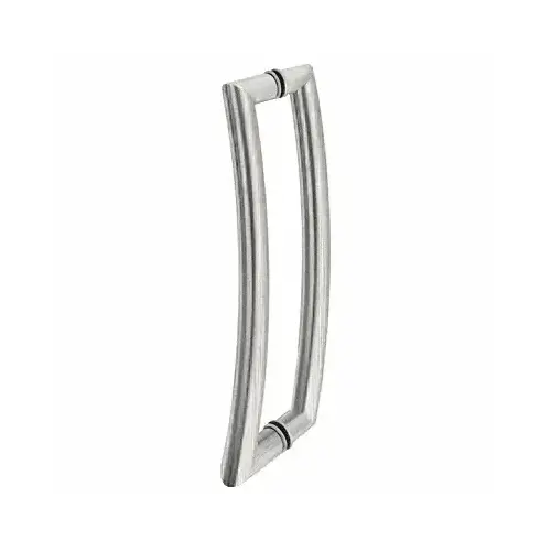 CRL RC24X24BS Brushed Stainless Glass Mounted Curved Tubular Back-to-Back Pull Handle - 24" (610 mm)