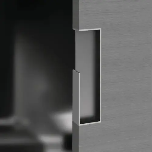 Hafele 903.13.380 Flush Pull Handle for Sliding Wood Doors, Contemporary Matt; 35 mm (1 3/8") thickness; 100 mm (3 15/16") height