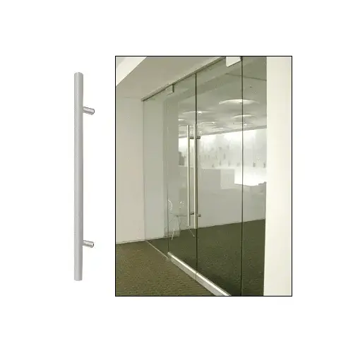 CRL 24LPSBS Brushed Stainless 24" Extra Length Ladder Style Single-Sided Pull