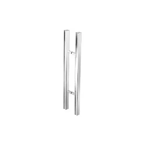 CRL 24SQSLPPS Polished Stainless Glass Mounted Square Ladder Style Pull Handle with Square Mounting Posts - 24"