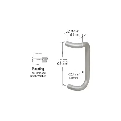 CRL 2952A Satin Anodized 10" Single-Sided Offset Door Pull