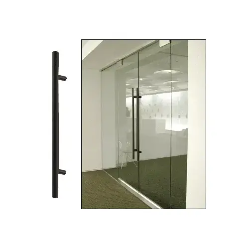 CRL 30LPSMBL Matte Black 30" Extra Length Ladder Style Single-Sided Pull Handle