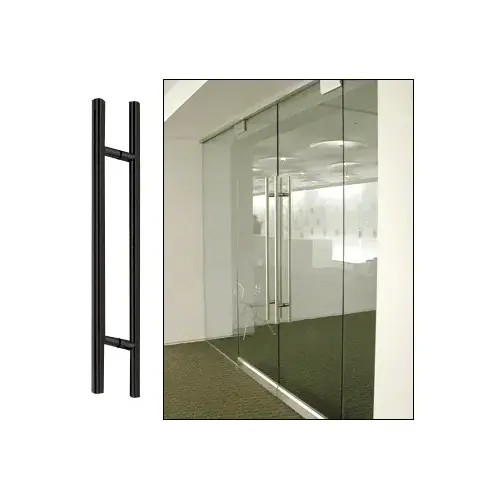 CRL 36LPMBL Matte Black 36" Extra Length Ladder Style Back-to-Back Pull Handle